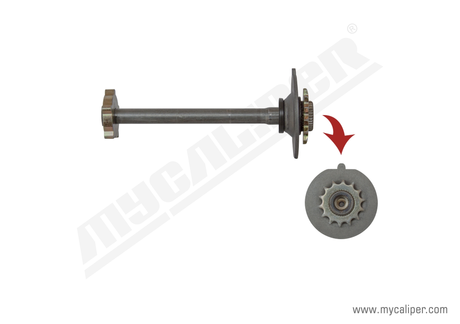 Caliper Adjusting Shaft (Without Spring)