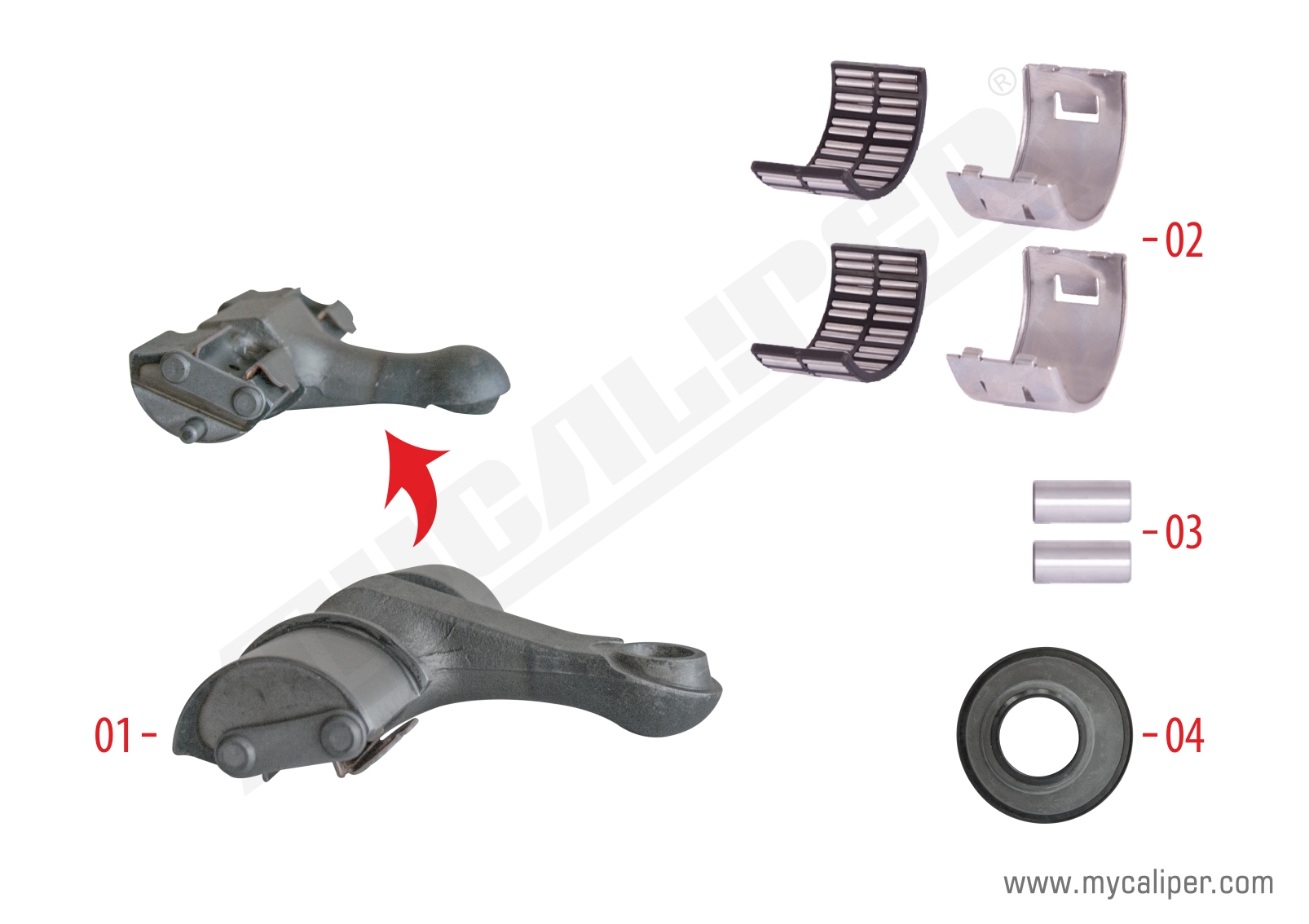 Caliper Lever Repair Kit (Axial - Left - Rear) 