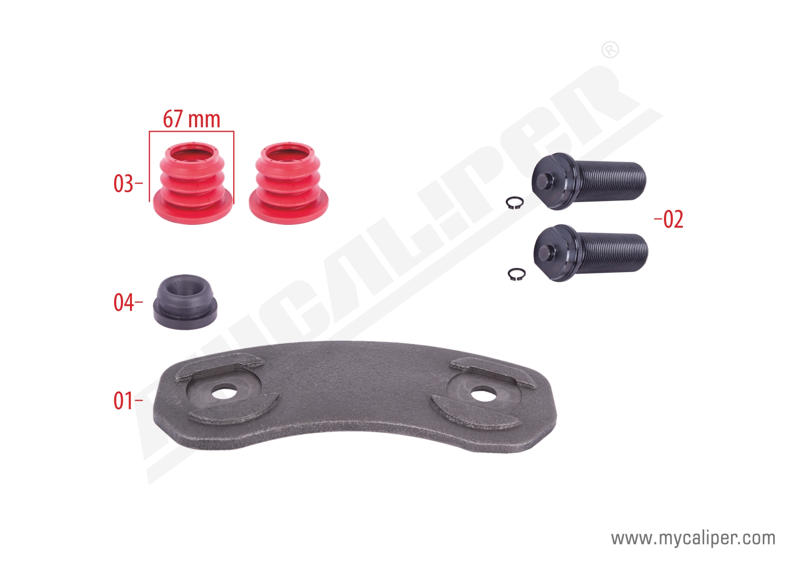 Caliper Tappet Plate & Bolt Set 