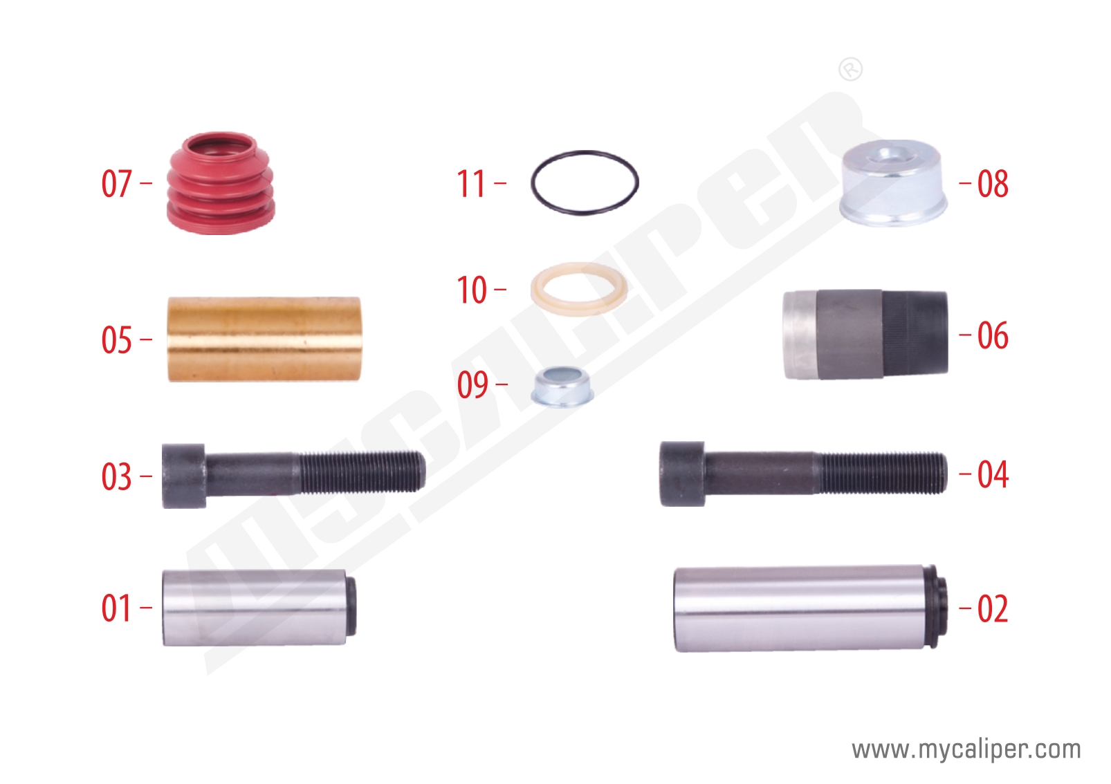 Caliper Guides & Seals Repair Kit