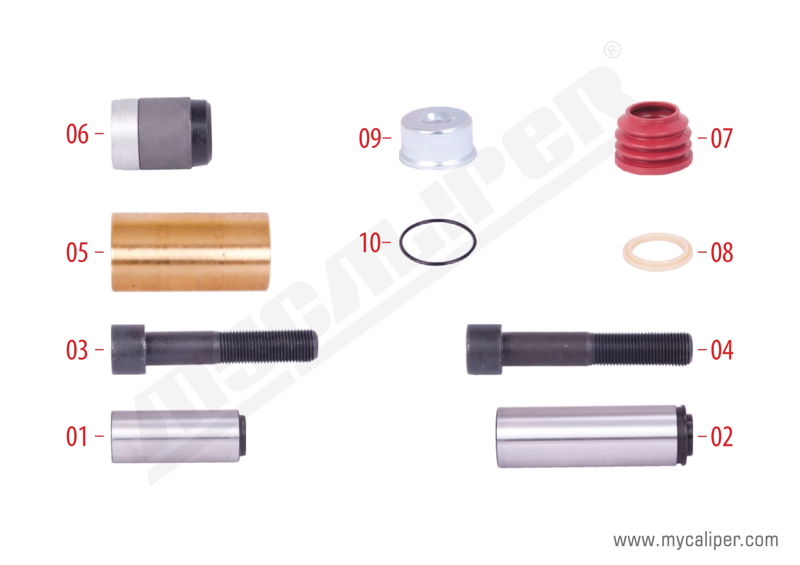 Caliper Guides & Seals Repair Kit