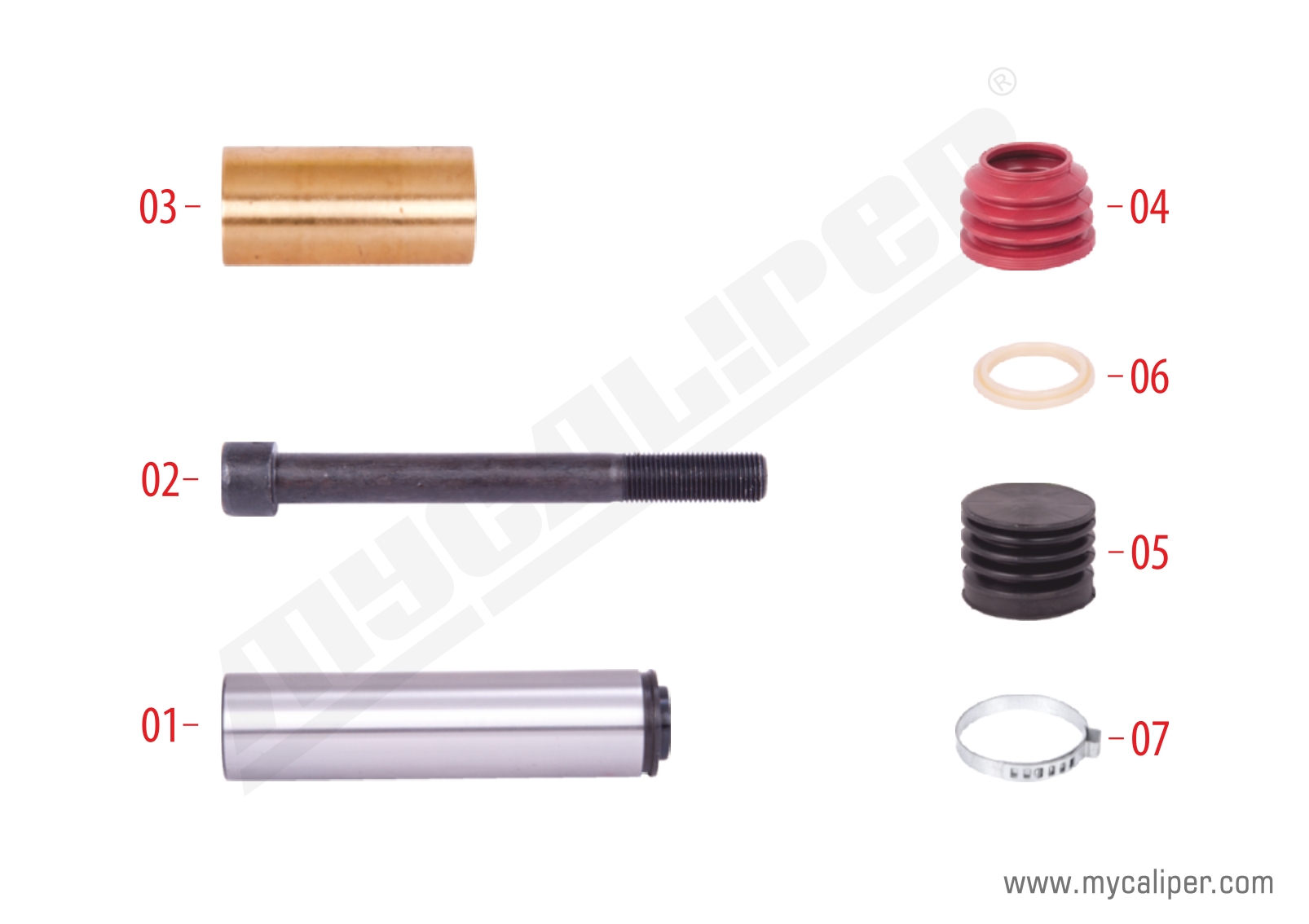 Caliper Guide & Seals Repair Kit