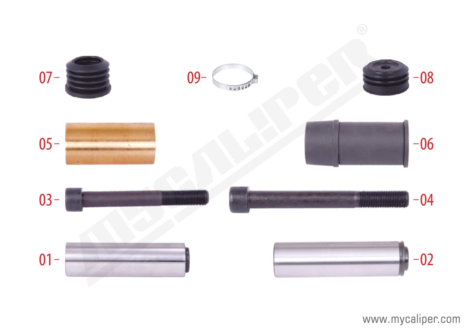 Caliper Guide & Seals Repair Kit