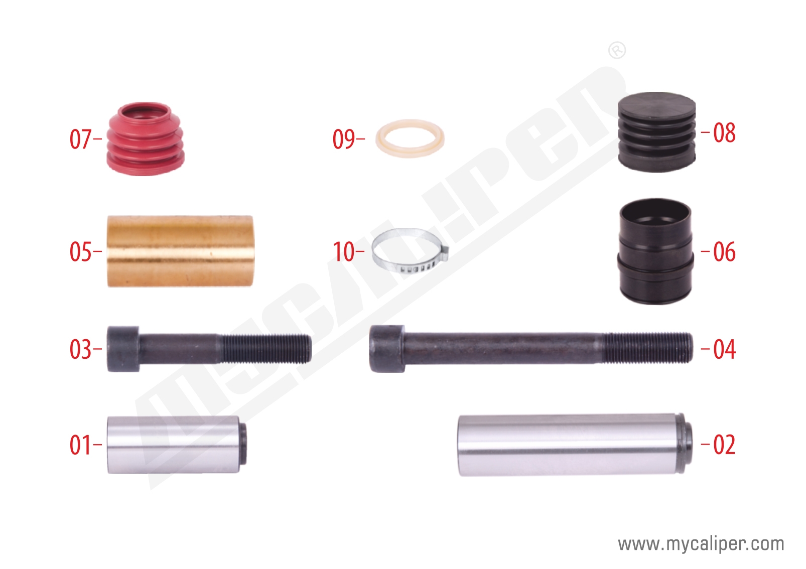 Caliper Guides & Seals Repair Kit