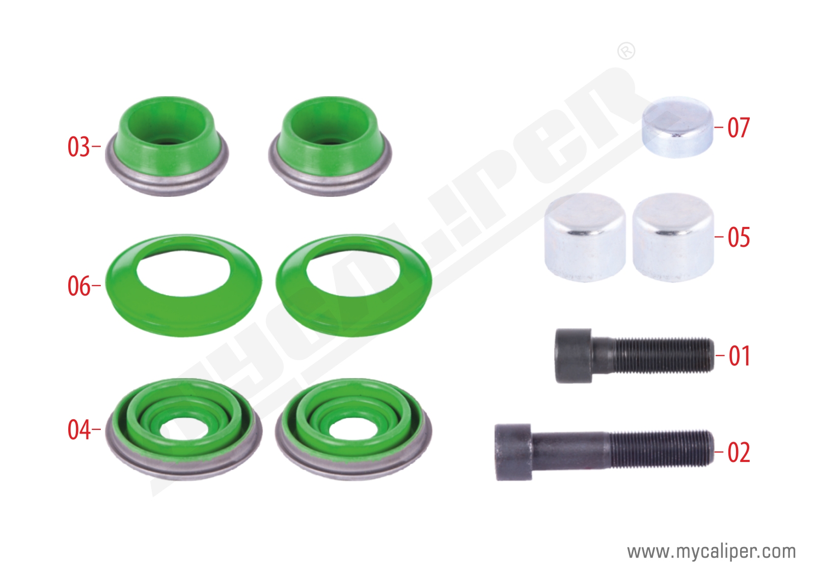 Caliper Seals & Bolts Repair Kit