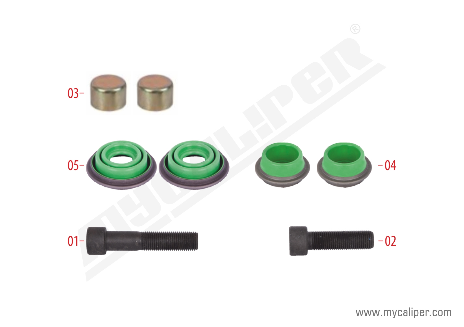 Caliper Seals & Bolts Repair Kit 