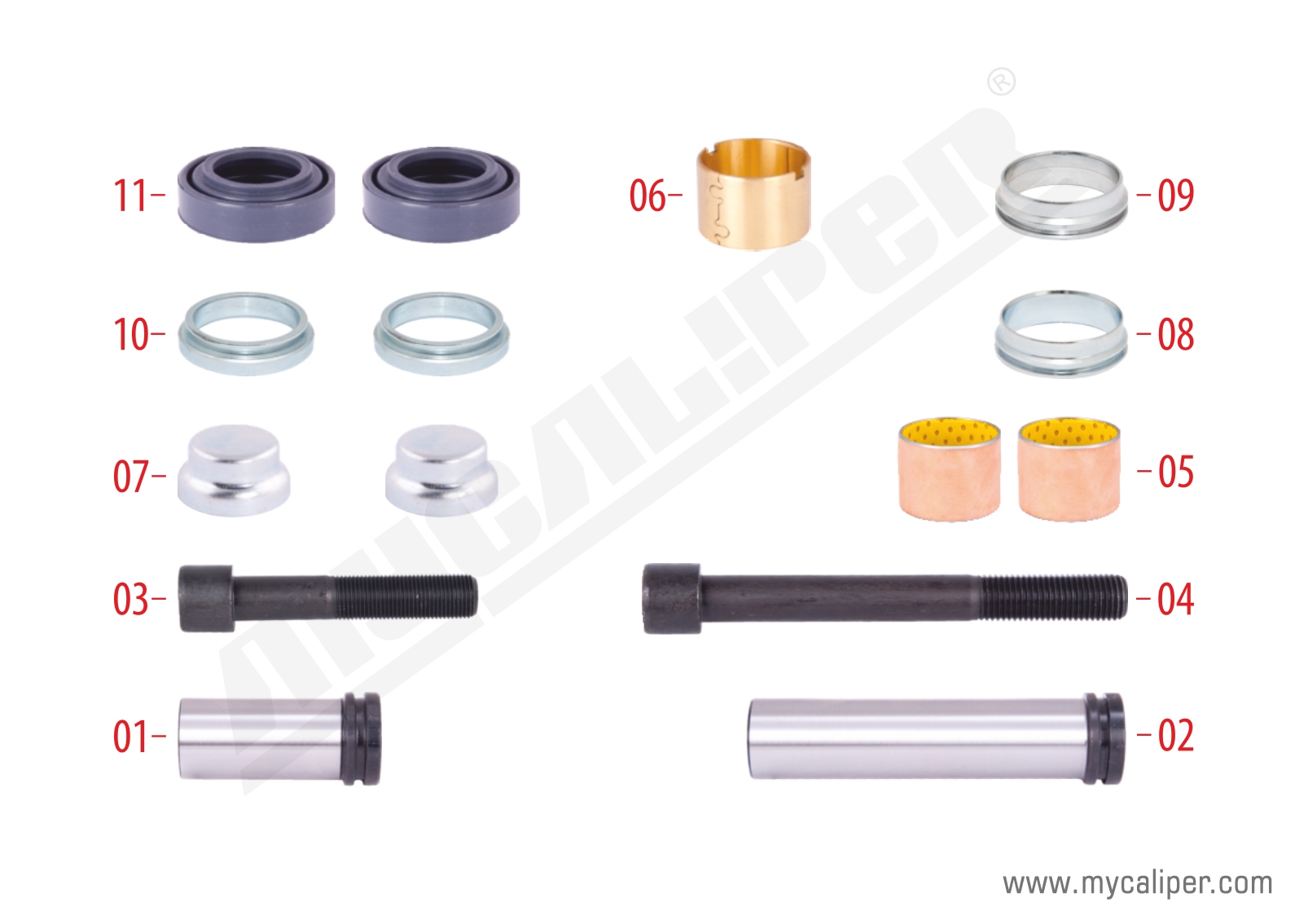 Caliper Guides & Seals Repair Kit