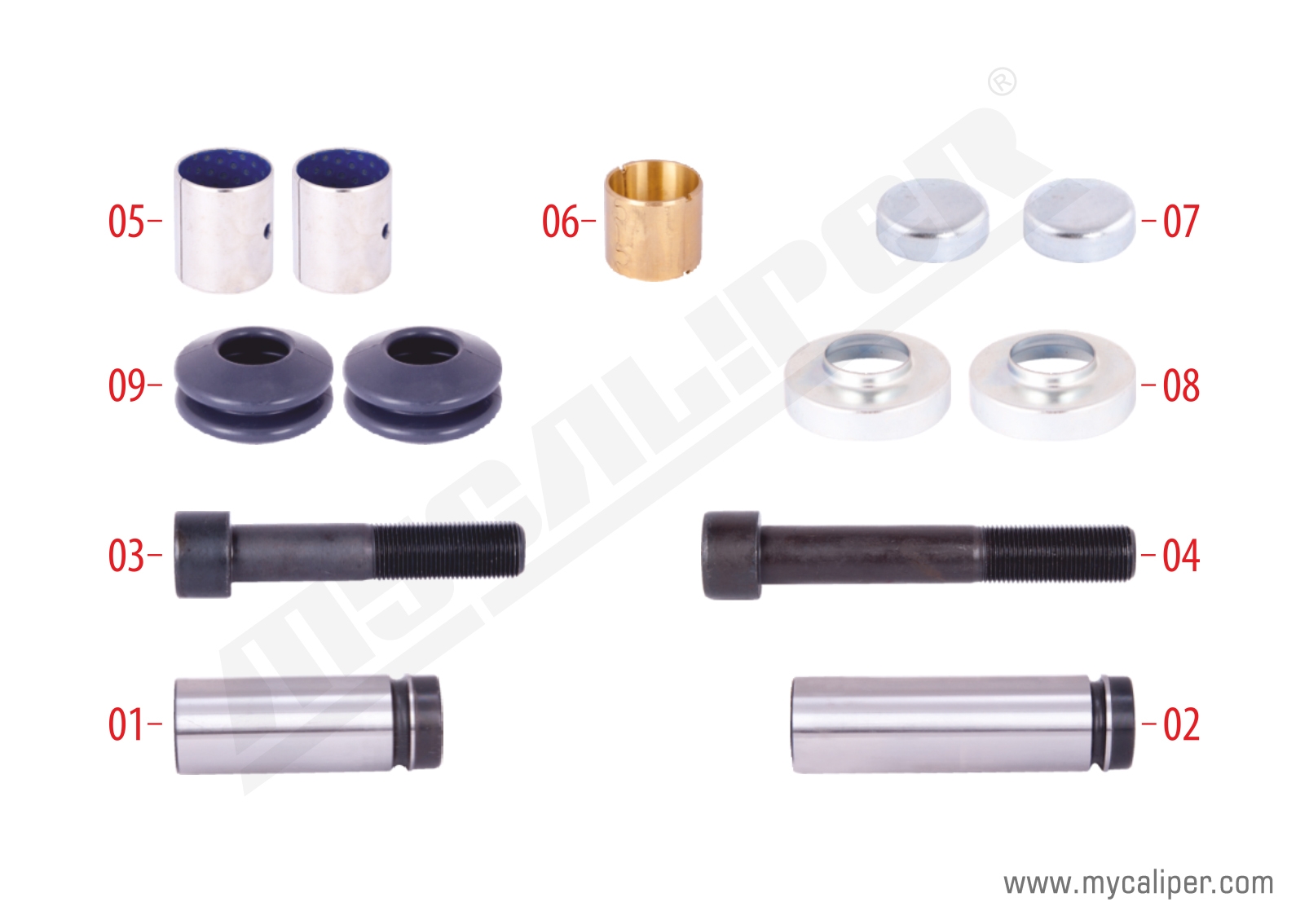 Caliper Guides & Seals Repair Kit