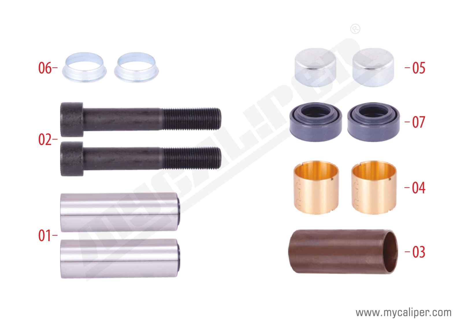 Caliper Guides & Seals Repair Kit 