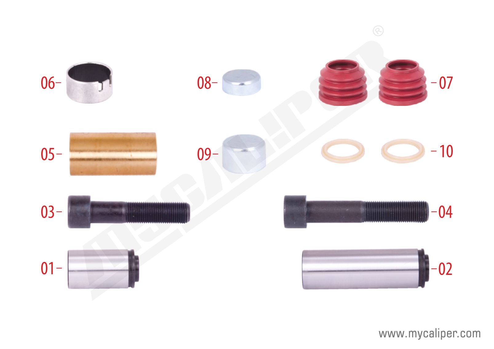 Caliper Guides & Seals Repair Kit