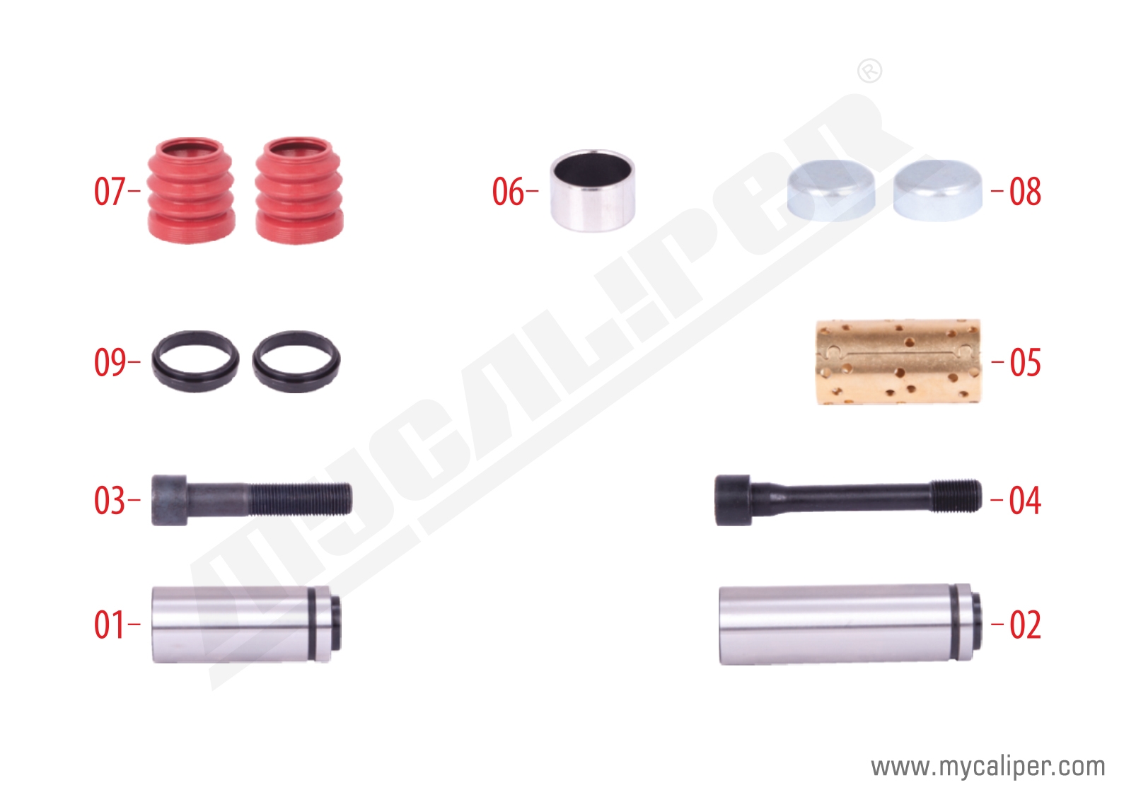 Caliper Guides & Seals Repair Kit