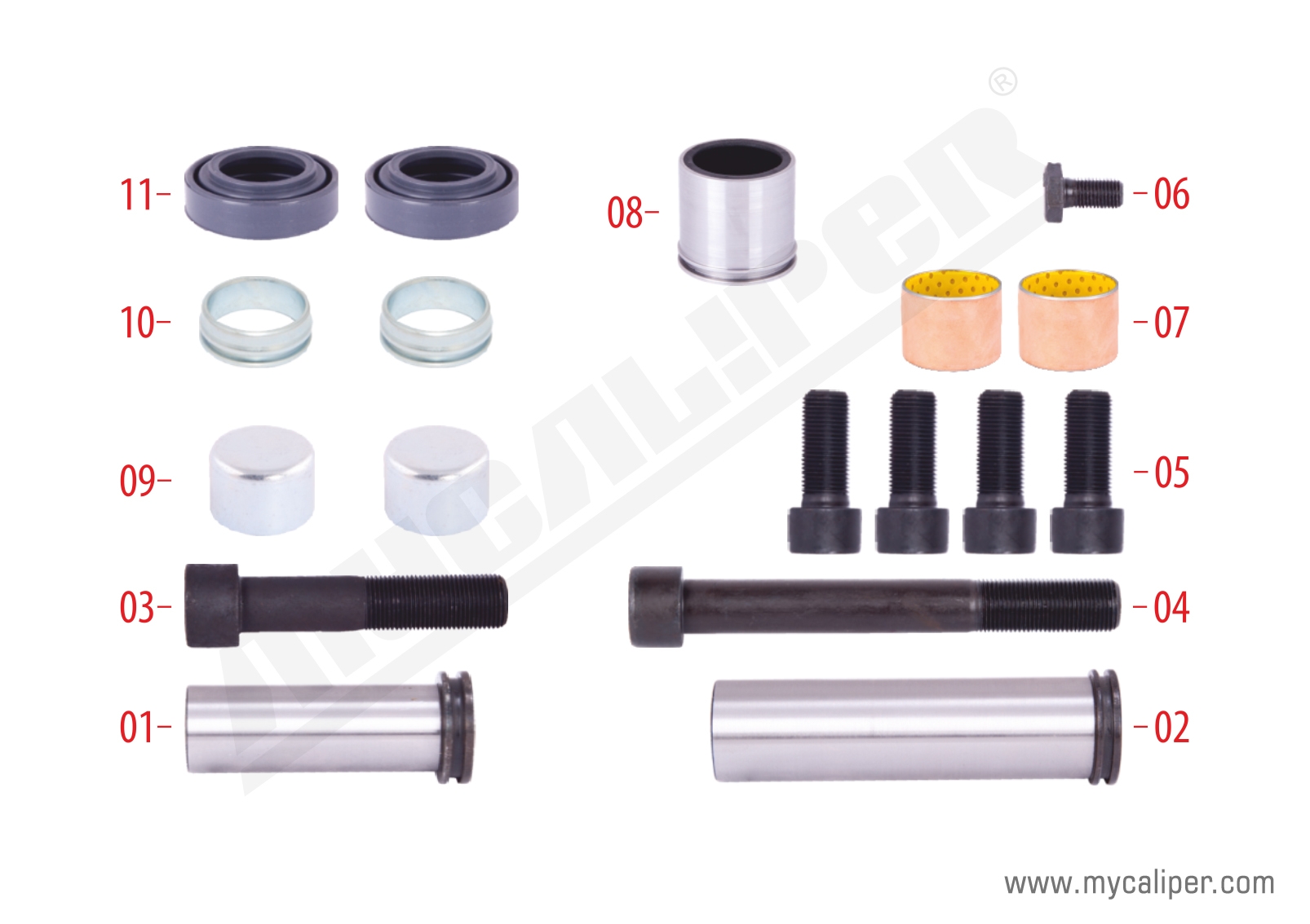 Caliper Guide & Seals Repair Kit