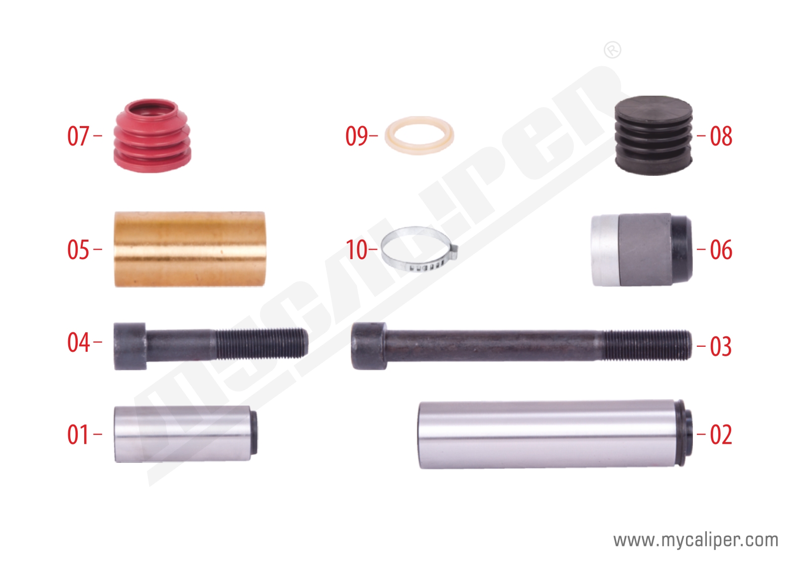 Caliper Guides & Seals Repair Kit