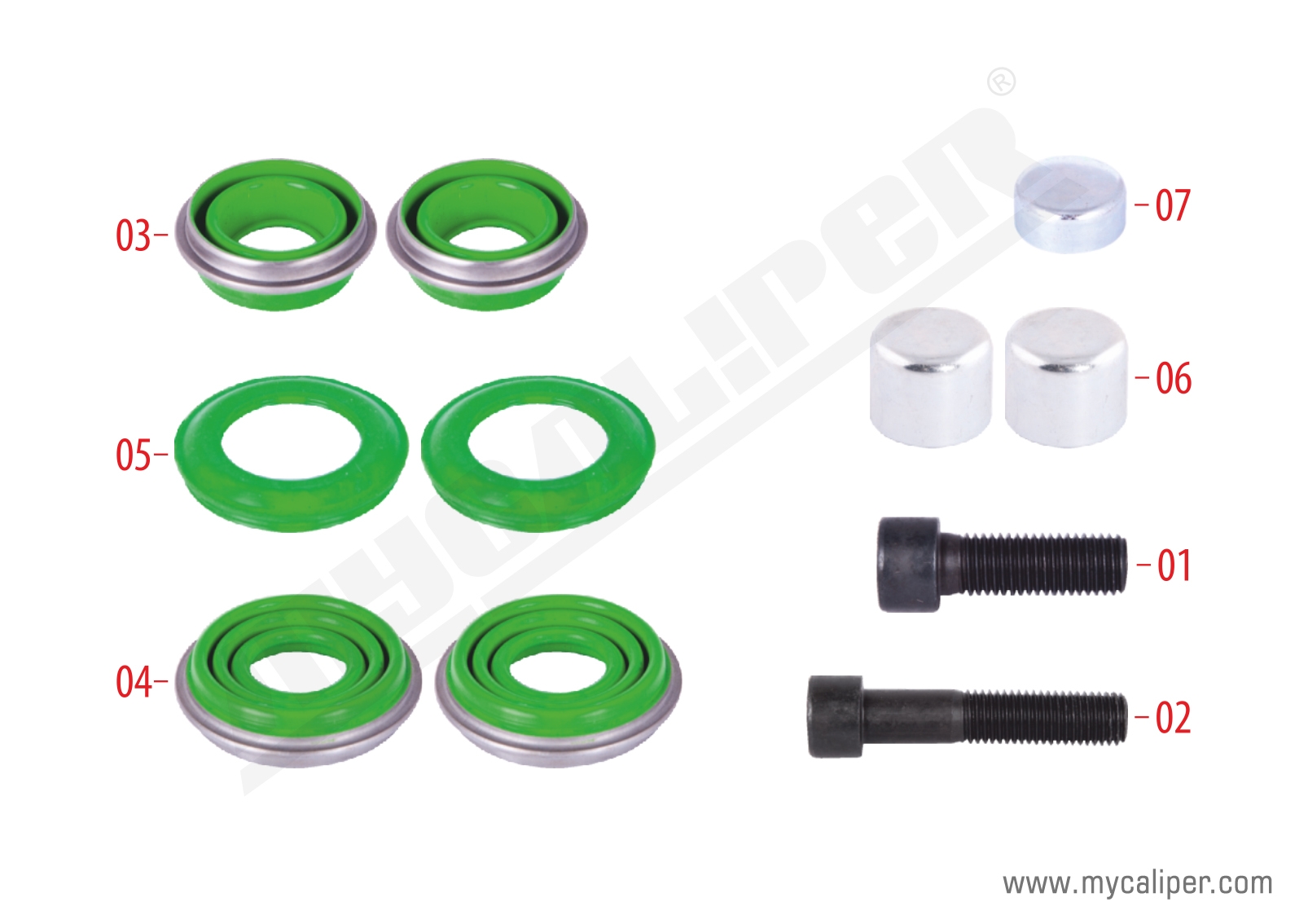 Caliper Seals & Bolts Repair Kit