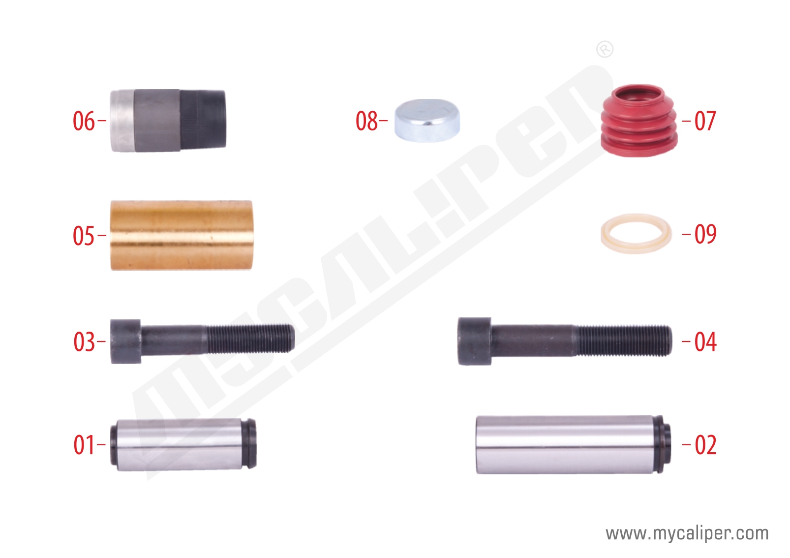 Caliper Guides & Seals Repair Kit