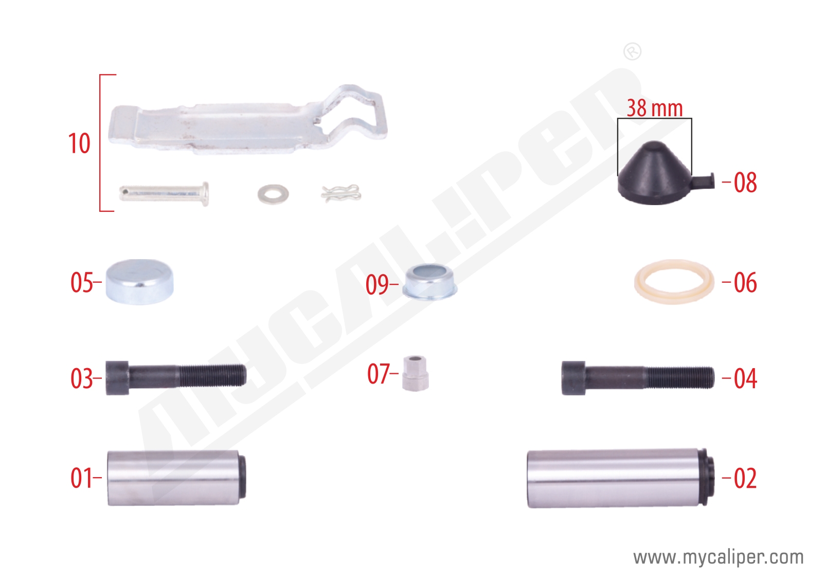 Caliper Guides & Cap Repair Kit 